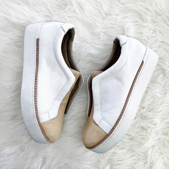 Made Leather and Calf Hair Slip On Platform Sneaker - Picture 2 of 2